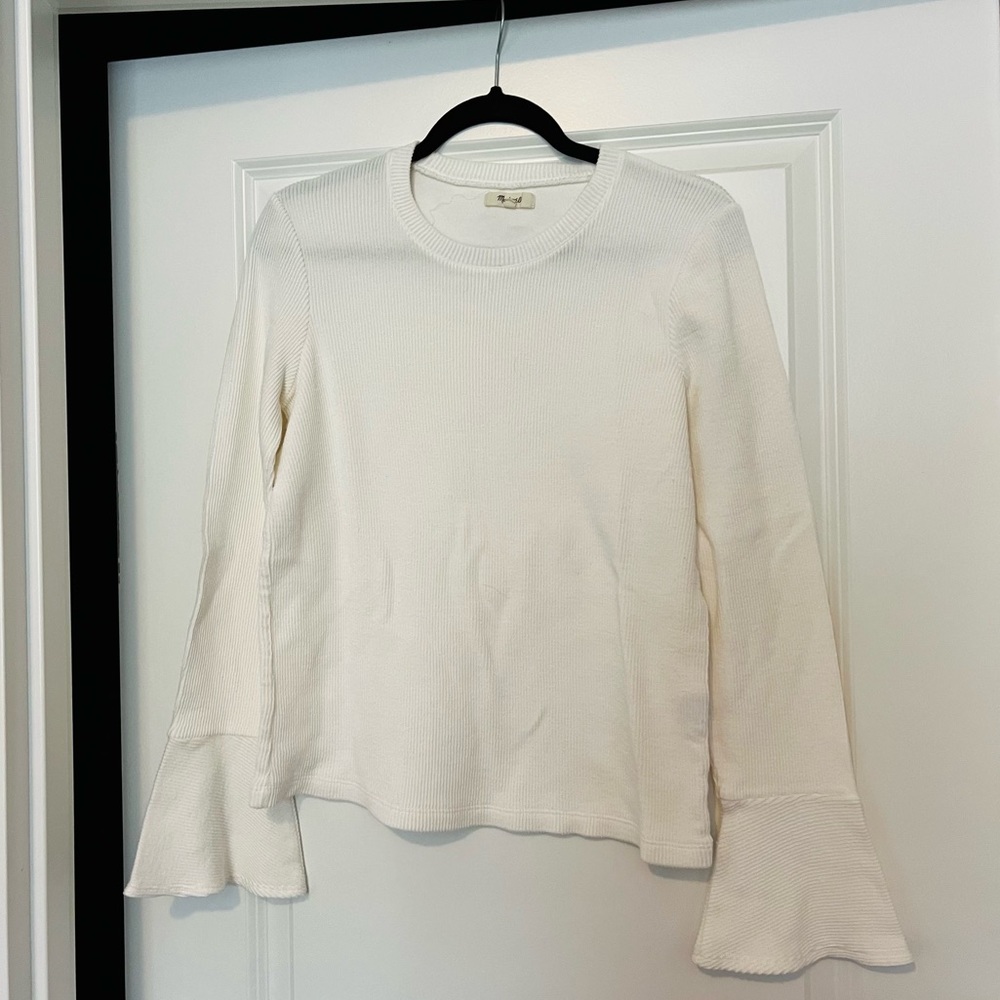 Madewell Cream Bell Sleeve Sweater
